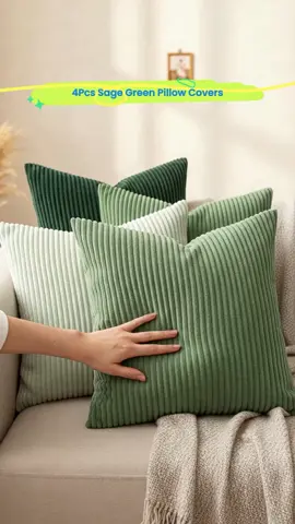 4pcs Boho Farmhouse Sage Throw Pillow Covers, 18x18 Inch Modern Nordic Cushion Covers, Soft Corduroy Home Decor for Couch Bed Sofa #beddingmusthaves #universalseatcovers #tabletpillow #carseatcushions #sofaslipcover #silkysatinpillowcases #silkbedding #custompillow #coastalhomedecor #pillowtopmattress