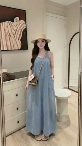 Váy Bò Xuông 2 Dây Dáng Dài #vayxinh 