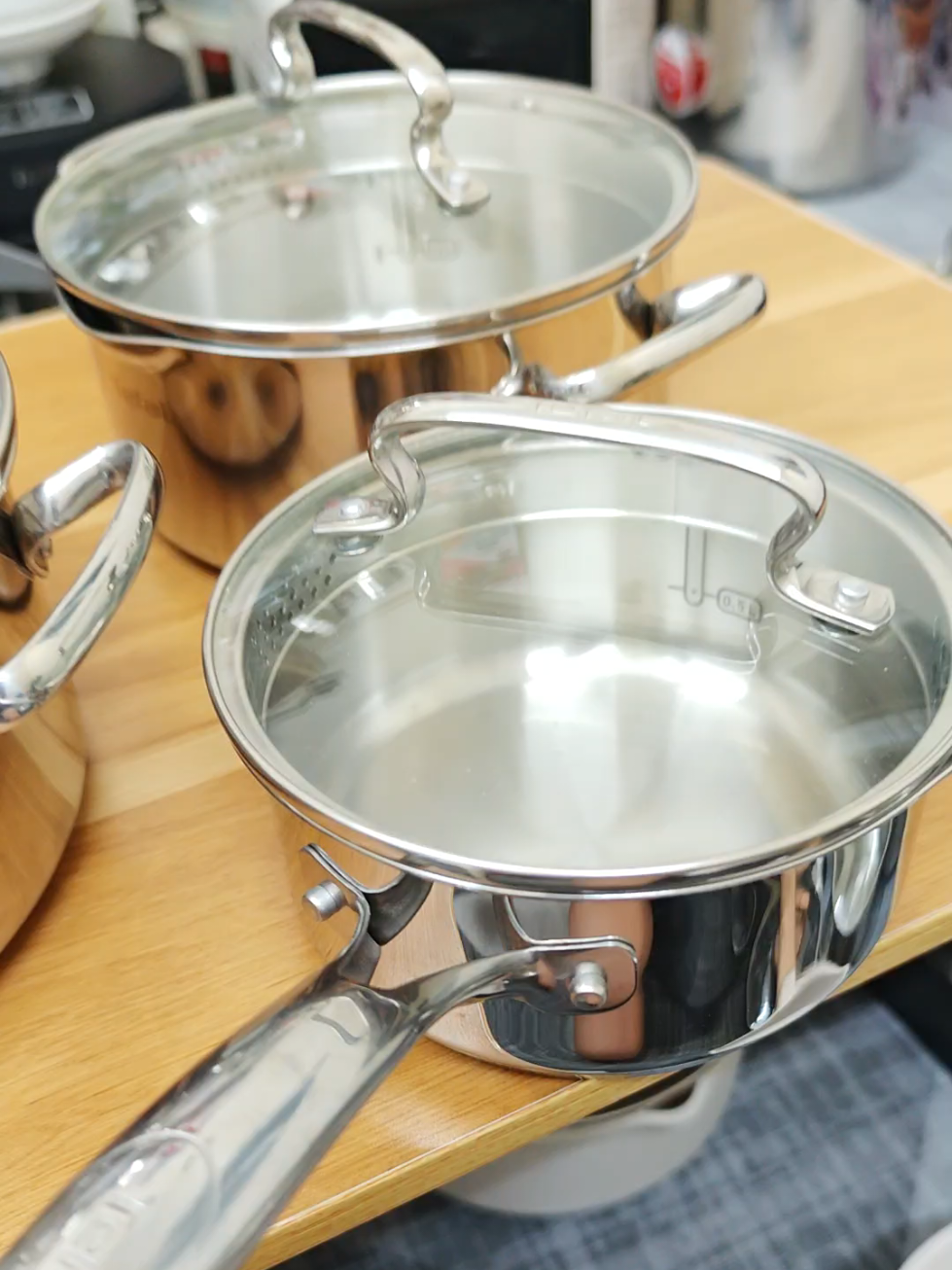 Bộ nồi inox 18/10 cao cấp Tefal.16.20.24cm. Dùng được với mọi loại bếp. #xuhuong#dobep#nồi#bonoi#tefal 