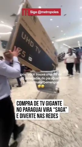 😂 📺 A Lorena Alves resolveu cruzar a fronteira rumo ao #Paraguai com uma #missão clara: voltar com uma #TV de 75 polegadas para casa.  O vídeo registra a 