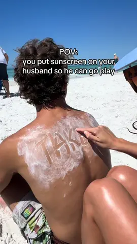 Now he can play #beach #husband #taken 