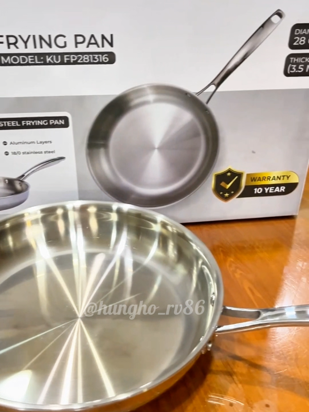 Chảo Inox 316 Nguyên Khối 5 Lớp Cao Cấp#hungho_rv86 #xuhuong #giadungnhabep #chaoinoxchongdinh #chaochongdinh 
