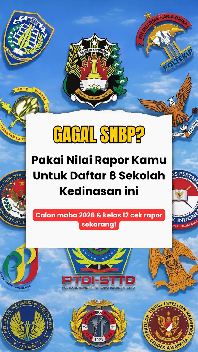 Informasi ini berdasarkan tahun 2025 yaa! Semoga aja tahun 2026 peraturannya masih sama! #sekdin #infosekdin #sekolahkedinasan #gagalsnbp #kelas12 