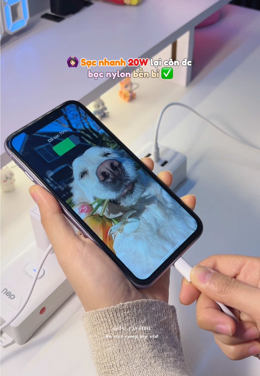 Combo cáp sạc bọc dù siu bền, sạc nhanh 20W 🙆🏻‍♀️✅ #luriviuu #capsacnhanh20w #capsaciphone #daysacbocdu #phukiendienthoai 