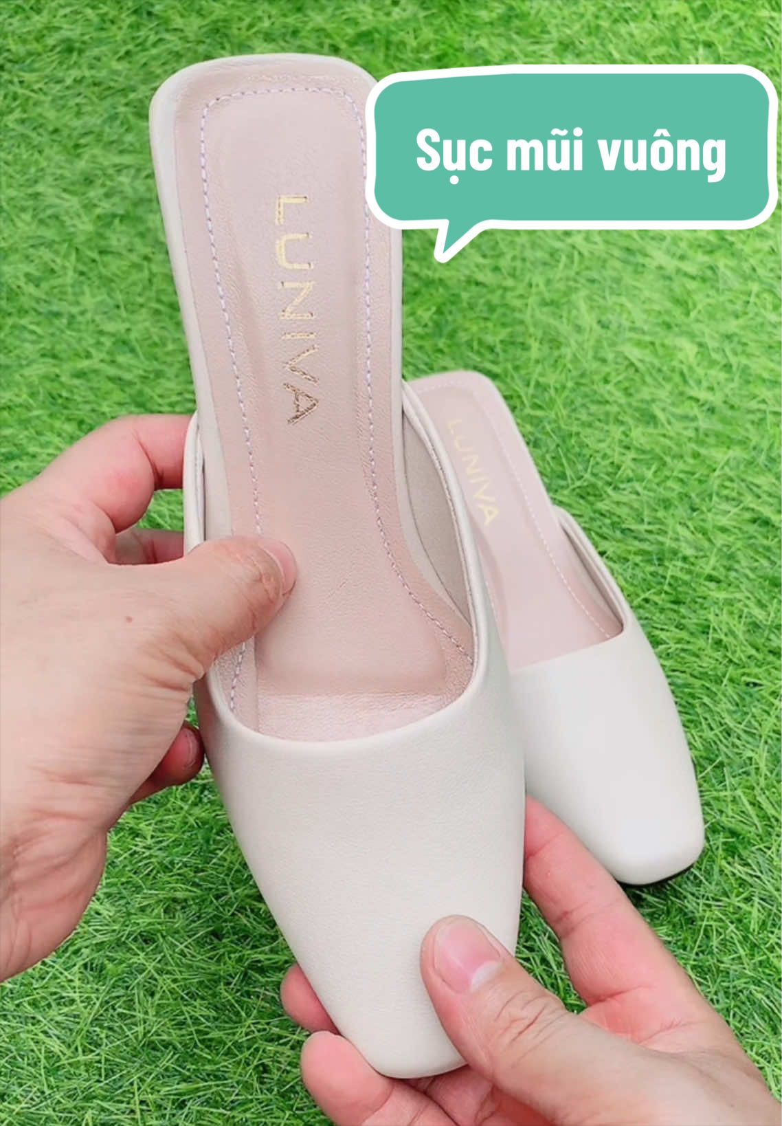 Sục mùa hè mũi vuông êm chân gót cao 3p5p @Luniva.store  @Luniva.store  @Luniva.store #xuonggiayluniva #giaymuahenu #trend2026 #sucmuivuong #caogotmuivuong 