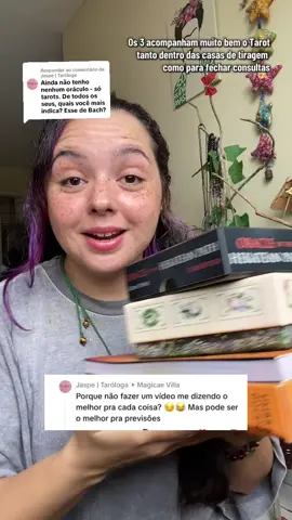 Respondendo a @Jaspe | Taróloga Meu top 3 de Oráculos Autorais para PREVISÃO 🔮 Tem outros que eu acho legais tb mas esses não saem da minha mesa e quando quero esclarecer previsões do tarot eu sempre acabo pegando esses decks ;)  Link review oraculo de Hécate: youtu.be/FPKjtcVuH8I?si=GRNEA6iahtd1lVLP Tb tenho video aqui mostrando ele e os outros tenho review aqui mesmo no tiktok 🙏🏽👐🏽💐🫶 #oráculo #cartomancia #witchtok #previsoes #oráculoytarot 