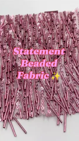 Pink beaded fabric up close ✨ A great pick for partywear, stage looks, and statement sewing projects. Do you want more colors?#fabricbytheyard #sewingtiktok #dressfabric #beadedfabric 