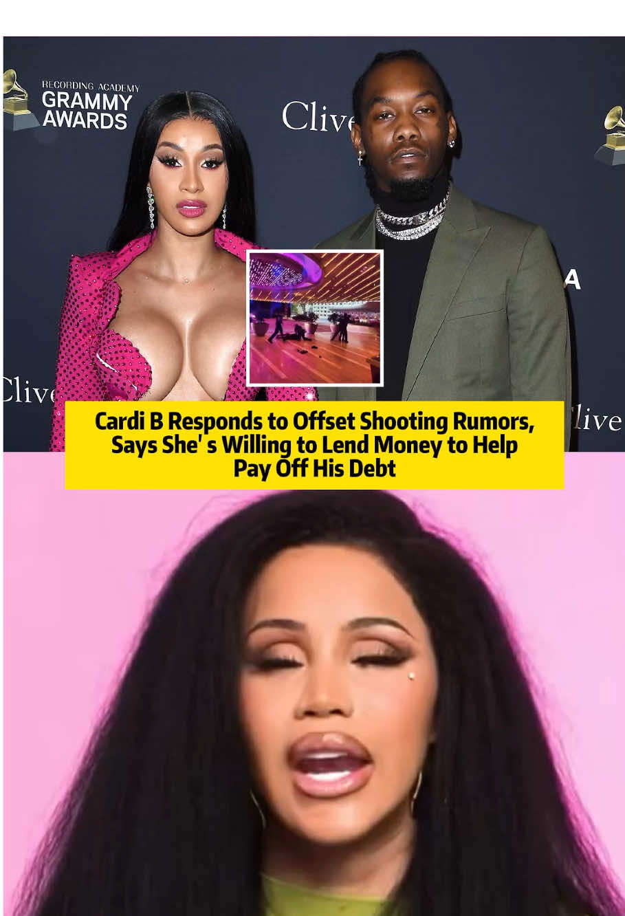 Cardib responds to offset shooting rumors says she’s willing to lend money to help pay off his debt #fyp #cardib #offset #liltjay #celebrity