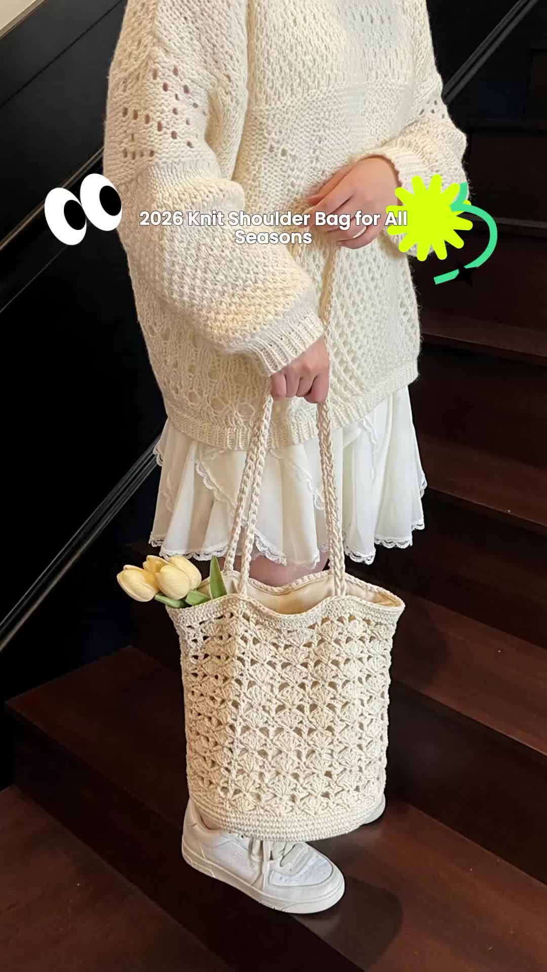 2026 New Knit Shoulder Bag, Versatile Woven Tote Bag, Commute Bucket Bag with Lining, Beach Vacation Shoulder Bag #ToteBag #ShoulderBag #strawbag #wovenbag #shoppingag #Multiplecarryingcrossbodybags #beachbag