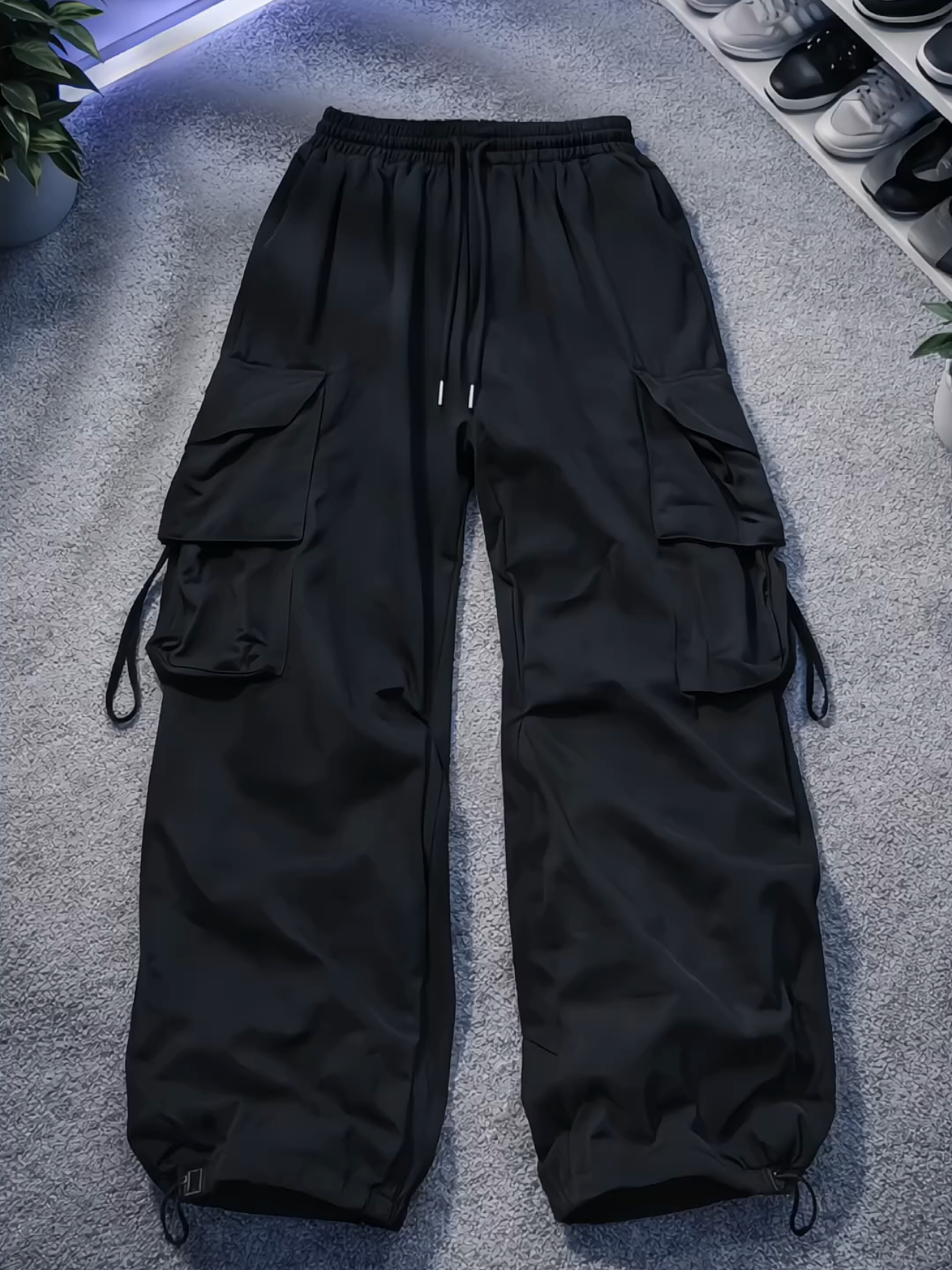 Quần Ống Rộng nam nữ có dây rút Unisex, Quần Túi Hộp Vải Dù Phong Cách Hiphop Đường Phố #quanongrong #ngmianh24 #xh 