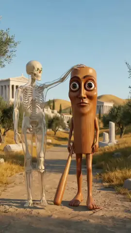 What if you bring tung tung tung sahur to ancient Greece? #skeleton #ai #fundervam 