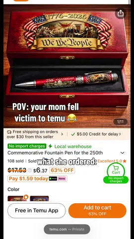 i was so confused why she ordered marines pens😭#fypシ゚viral #trending #funny #temu #hilarious 