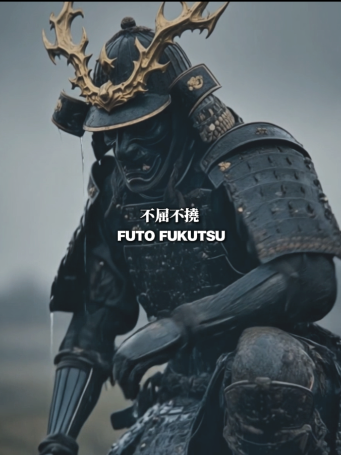 The Japanese phrase “Futo Fukutsu” (不屈不撓) means indomitable and unyielding — a spirit that refuses to break. #samurai #stoicism #kaizen #mma #motivation #martialarts #quotes #bjj