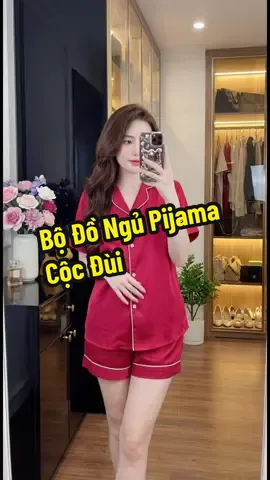 Bộ Đồ Ngủ Pijama Cộc Đùi#bodongu #bopijama #thoitrangnu #ottd #xuhuong 