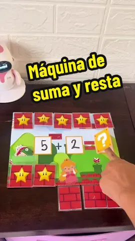 Hice esta máquina de sumar y restar de Mario Bros 🍄✨ Una forma divertida para que los niños aprendan jugando ⭐ Está hecha con cartón ♻️ y es ideal para practicar del 1 al 10 👌 👉 ¿Quieres el tutorial y las plantillas GRATIS? #aprendiendojugando #sumasparaniños #restasparaniños #preescolar #materialdidactico  