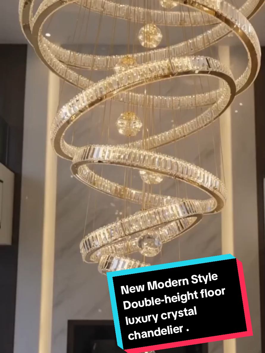 #Modern #Style #Doubleheightfloor luxury crystal chandelier. 