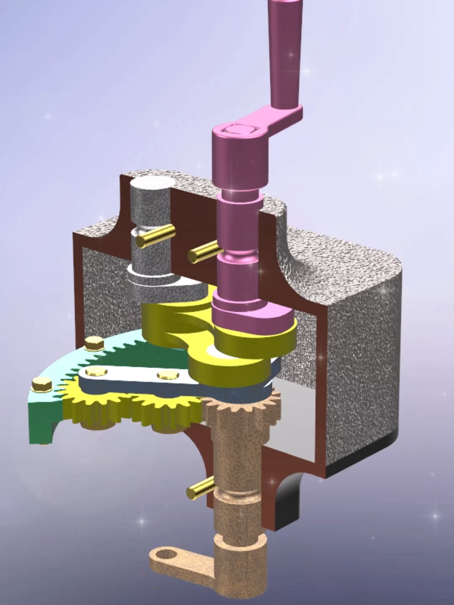Conversion of Rotation to Coaxial Oscillation #mechanism#motionconversion#mechanicalengineering#engineering#machine#engineeringanimation
