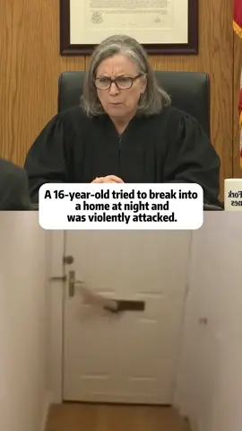A 16-year-old tried to break into a home at night and was violently attacked.#news #court #foryou #fyp 