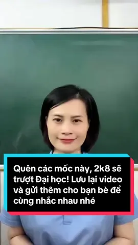 Quên các mốc này, 2k8 sẽ trượt Đại học! Lưu lại video và gửi thêm cho bạn bè để cùng nhắc nhau các mốc thời gian quan trọng nhé #2k8 #tuyensinhdaihoc #cochauchienluoc 