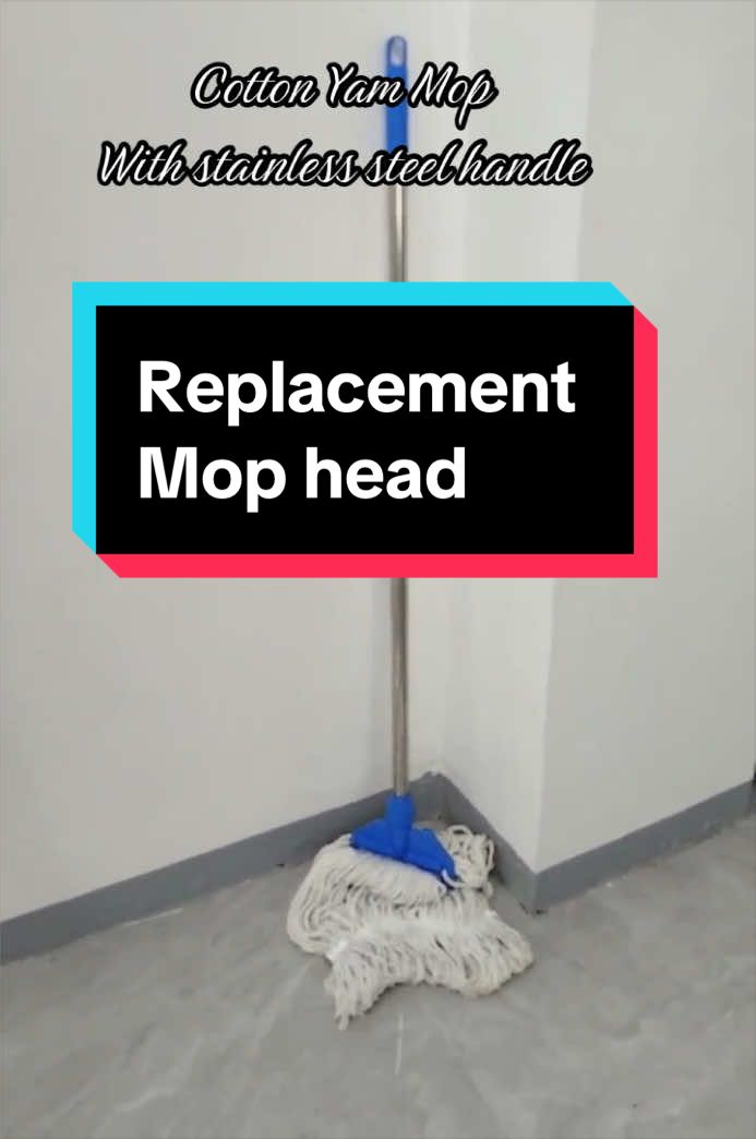 Cotton Yam Mop with stainless steel handle!! Replacement mop head!! Durable and strong  water Absorbent !!!#mop #hometoshop😊 #supersulitsale #affortableprice #tiktokshoppaydaysale 