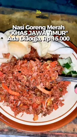 Warna merah nya khas bikin ketagihan 🤤 Nasi goreng Jawa timuran nya ngena banget di lidah warga Jatim yang ada di Jogja🤩 📍Nasi Goreng Merah mas Gonjret  Jl. Suryopranoto, Gunungketur, Pakualaman, Kota Yogyakarta #hellojogja #nasigorengmasgonjret #nasigorengmerah #kulinerjogja 