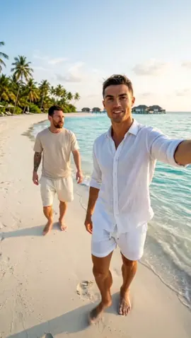 Ronaldo and Messi in the Maldives 🇲🇻  #ai #football #ronaldo #messi #maldives 