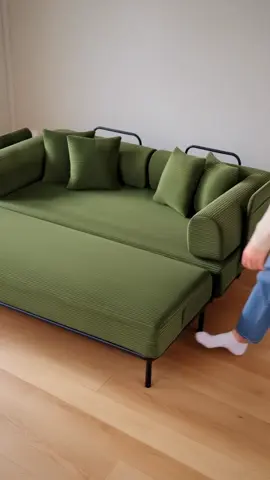Maximize your space with this smart 5-in-1 convertible sleeper sofa! 🛋️ Perfect for small apartments, it easily transforms from a comfy corduroy futon into a guest bed or a fun play area for kids. Comes with 4 plush pillows and a washable cover for easy care. No assembly needed, just unbox and enjoy comfort. Ready to elevate your living? Tap to shop now! #SleeperSofa #SmallSpaceLiving #ModularFurniture #EasySetup #AIGC #Moras