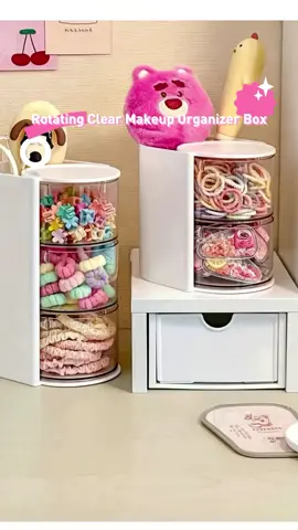 Rotating Multi-Layer Transparent Hair Accessory Storage Box, Dustproof Plastic Organizer, Desktop Cosmetic Holder, Makeup Organizer Box for Gifts #fashionableaccessories #rotatingorganizer #modernaccessories #hutchsjewelry #hairstorefinds #shopaccessories #lpsaccessories #chicasaccessoriesandmore #makeupcaddy #clearorganizingcontainers