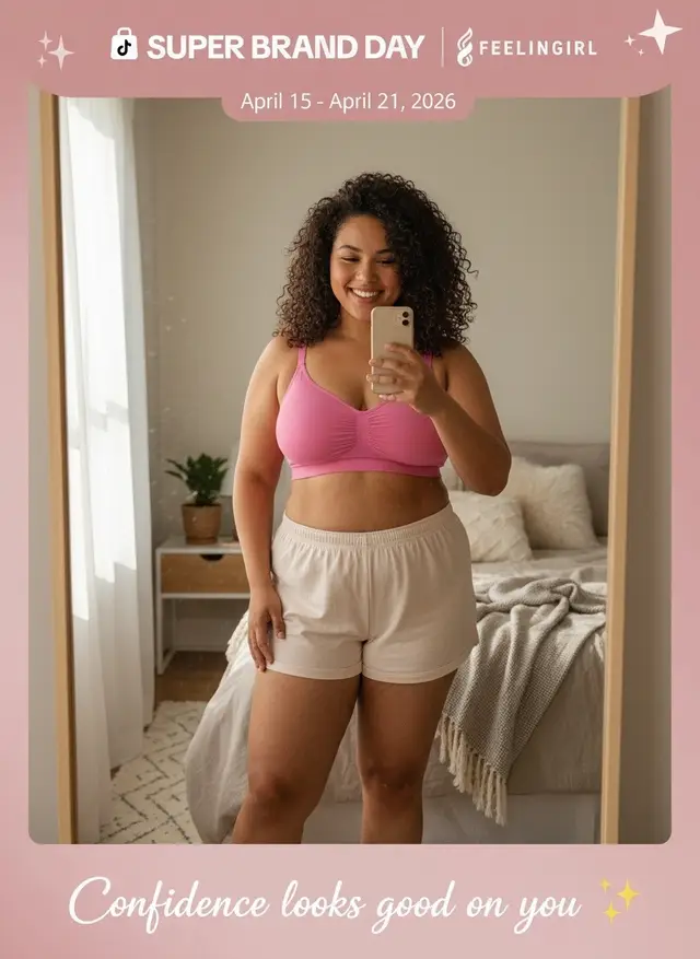 Tired of bras that dig, pinch, and ruin your look? It's time to break free! ✨ Our FeelinGirl Wireless Comfort Bralette is the game-changer you've been searching for. Made with buttery-soft, breathable fabric, it gives you the perfect smooth silhouette with all-day support and ZERO wires. Feel the freedom, embrace the comfort.  🎉 Don't miss our SUPER BRAND DAY from April 15-21! Get an incredible 40% OFF and discover your new favorite bra. Inclusive sizing up to 44DD! #FeelinGirl #WirelessBra #ComfortIsKey #SuperBrandDay #bodyconfidencetips 