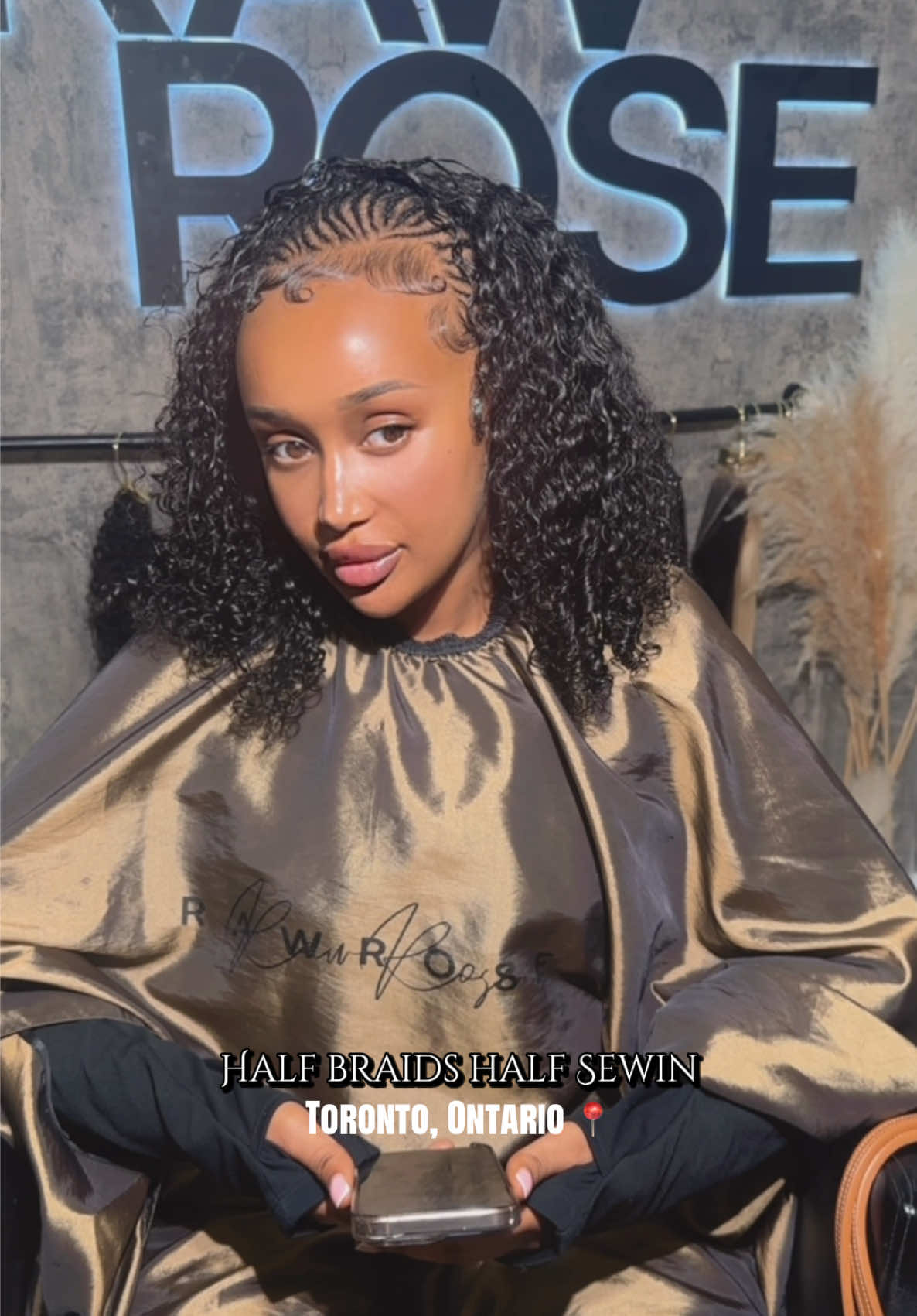 Half braids half sewin.