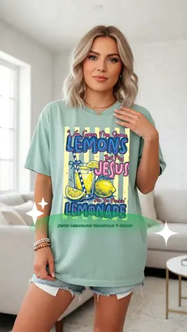 Uplifting and fun “Jesus Makes Lemonade” tee 🍋✝️—a sweet reminder to stay positive and trust His plan. #christianclothing #womenshirt #womensgraphictee #trendygraphictees #tiktokshopcreatorpicksfashionstatementchristmas67graphictee #christiannecklace #fullcolorcartoonshirt #christmasembroideredsweatshirts #wweshirt #christianwear #faithbased #christianhumor #jesuslove #biblevibes #faithoverfear #comfortcolors #religiousapparel #positivevibes #graphictee #tiktokshop