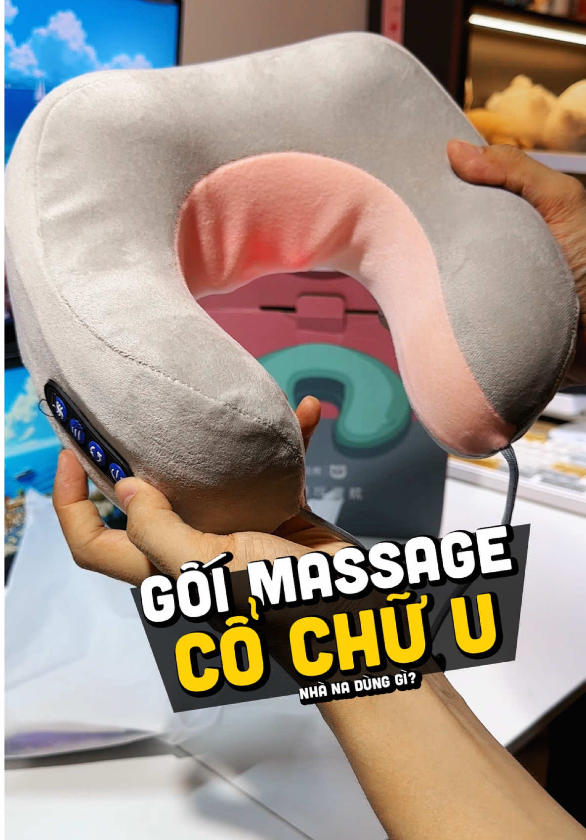 Gối massage cổ chữ U Kyro #nhanadunggi 