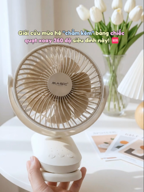 Mã 247 | Quạt tích điện kẹp bàn Magic #quattichdien #quatkepban #quatcamtay