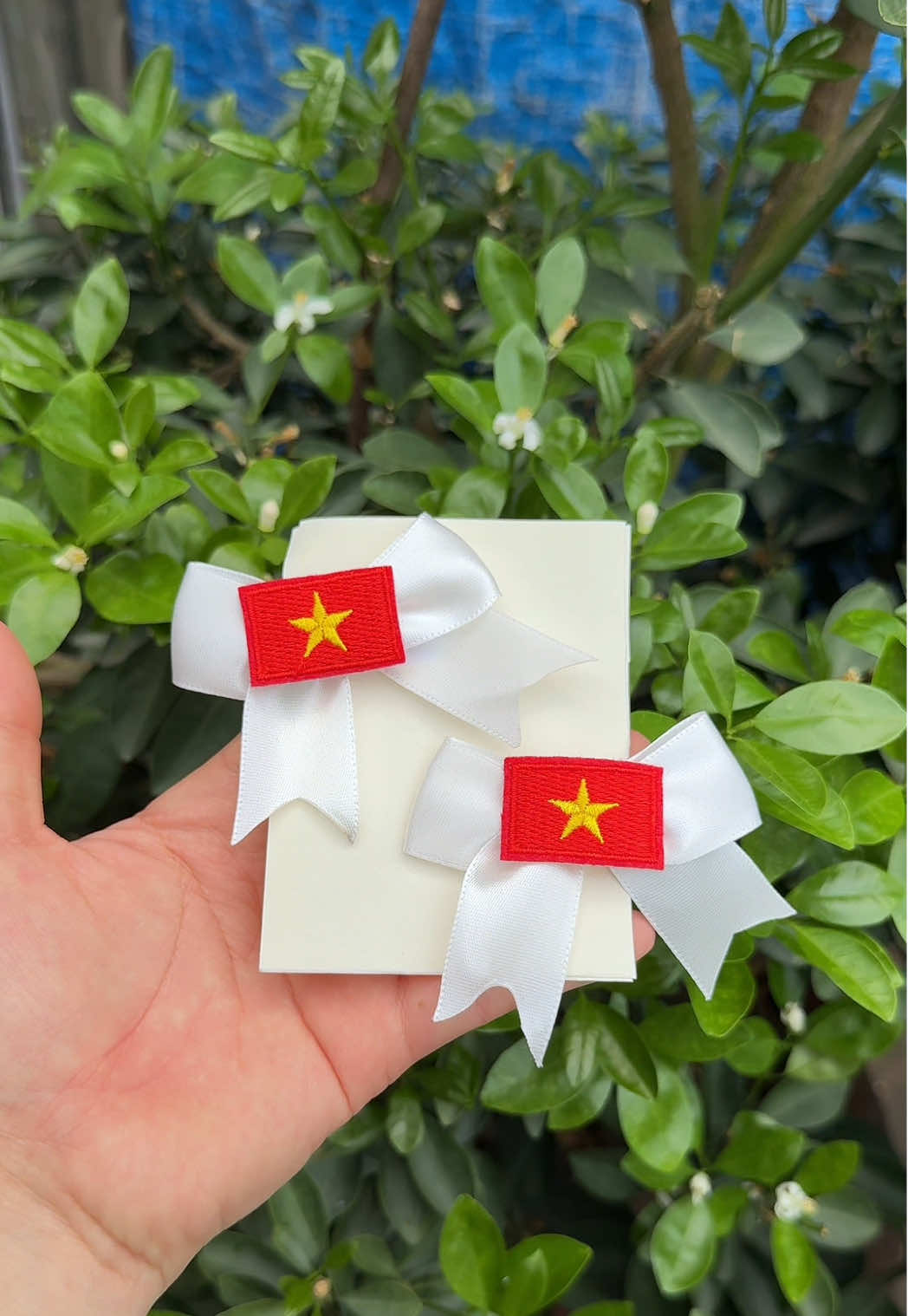 Kẹp tóc nơ cờ đỏ sao vàng cho bé#xuhuongtiktok #thoitrangtreem #keptocxinh #keptocchobe #giaiphongmiennam 