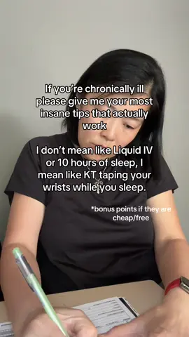 Give me give your hacks to make living with chronic illness a little more bearable #chronicillness #chronicillnesstips #chronicallyill #wellnessjourney 