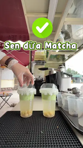 Cách pha sen dừa Matcha #senduamatcha #nguyenlieuphache #congthucphache 