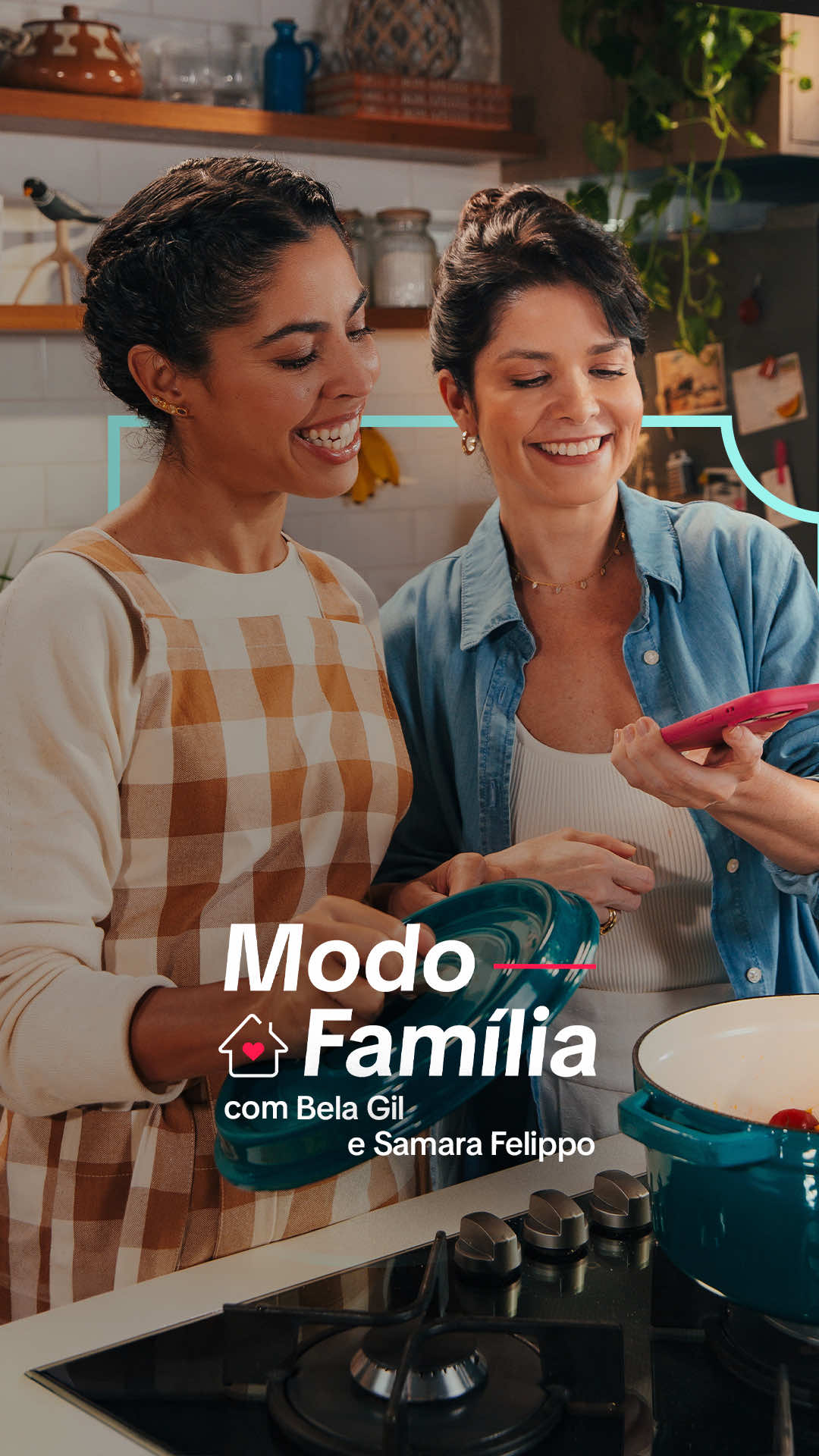 Dá pra ficar mais tranquilo com os filhos na internet? Ative o Modo Família que esse papo de cozinha entre a @Bela Gil e a @Samara Felippo vai longe. Assista completo no YouTube.