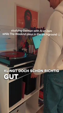 me and my AI language partner vibing to The Weeknd while technically “studying” German 🇩🇪 🎧 the bar is on the floor but the playlist? immaculate. honestly at this point Pingo knows more about my music taste than my German level and that’s fine pingo app the only study buddy who doesn’t judge my A1 era #germanlearning #learngerman #deutschlernen #pingo #LanguageLearning 