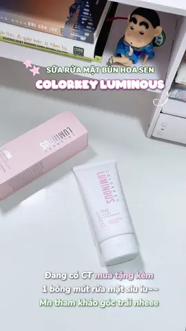 Sữa rửa mặt bùn hoa sen Colorkey  giá hạt dẻ mà sài êm nhoaaa 🤍🩷 #colorkeyluminous #suaruamat #srmcolorkey #suaruamatsachsau #suaruamattrangda 