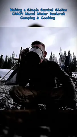 Making a Simple Survival Shelter CRAZY Warm Winter Bushcraft Camping & Cooking #Outdoors #cook #outdoorcooking #survival #alaska #bushcraft #cooking #camping #camp #outdoor #survivalskills #survive 