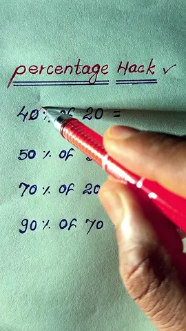 Percentage Hack 🔥##unstoapablestudy0111 #math 