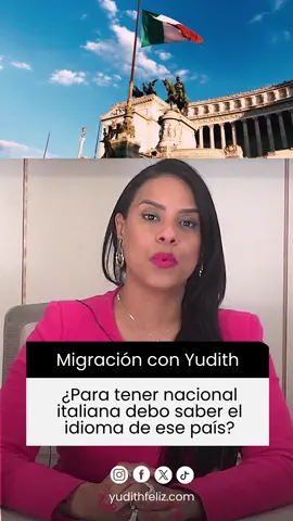 ¿Deseas obtener la nacionalidad italiana por matrimonio? 🇮🇹 Para iniciar este proceso, es fundamental cumplir con algunos requisitos: ✔️ Haber mantenido el matrimonio durante al menos 5 años ✔️ Aprender y demostrar conocimiento del idioma italiano Prepararte adecuadamente te permitirá avanzar con mayor seguridad en cada etapa del proceso. Agenda tu cita y recibe asesoría segura y confiable: 📍 Santo Domingo 📞 (809) 508-1621 | (809) 533-8461 🟢 WhatsApp: (809) 418-5281 🌐 yudithfeliz.com #NacionalidadItaliana #CiudadaníaItaliana #Italiano #TrámitesMigratorios #AsesoríaLegal #VivirEnItalia #Matrimonio #Gestoría #DominicanosEnElExterior #SantoDomingo