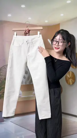 Quần jeans nam trắng trơn không rách này mặc lên là autu đẹp nha anh em #havado #jeannam #quanjeannam #quanjean #quanjeantrang 