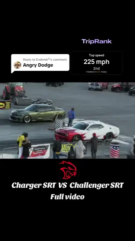 Replying to @Enderek³ Charger SRT vs Challenger SRT #dragrace #triprank #dodge #srt #usa 