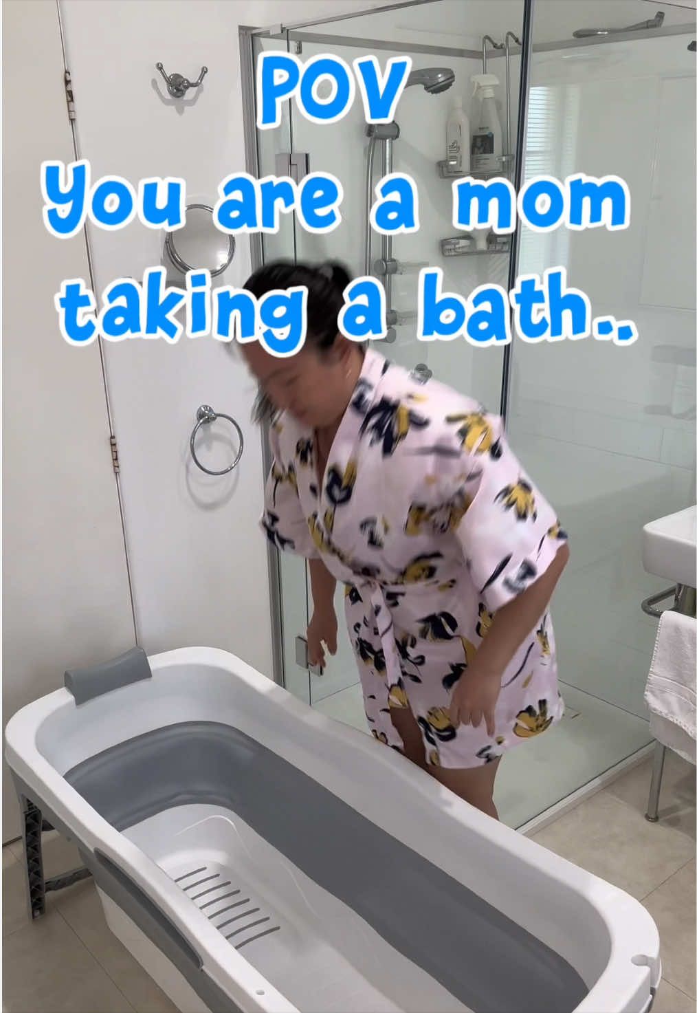 Who can relate? 😅 #portablebathtub #smallspaceliving #smallspaces #bathtok #momlifebelike 