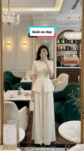 Set áo peplum và quần ống rộng sang chảnh #xhtiktok #docongsothietke #quanao #fashion 
