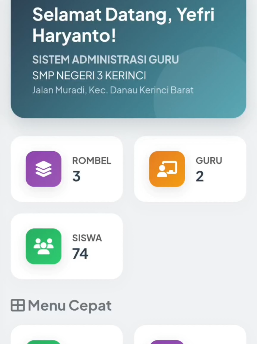 Administrasi Guru Lengkap Multi User dengan Password. Aplikasi ini menggunakan Back End Appscript dan Spreadsheets sebagai database dan Front End Blogger. Sudah dilengkapi fitur absensi, penilaian, jadwal mengajar, jurnal pembelajaran, guru wali, generator AI, download Modul Ajar. Jika ingin membuat mandiri atau copy source code silahkan kunjungi laman https://www.yefriharyanto.id/2026/04/prompt-dan-source-code-aplikasi-administrasi-multiuser.html Ikuti petunjuknya dan semoga bermanfaat. #administrasigurulengkap #aplikasiadministrasiguru #aplikasiabsensidanpenilaianguru #aplikasiadministrasidenganappscript #aplikasiguru