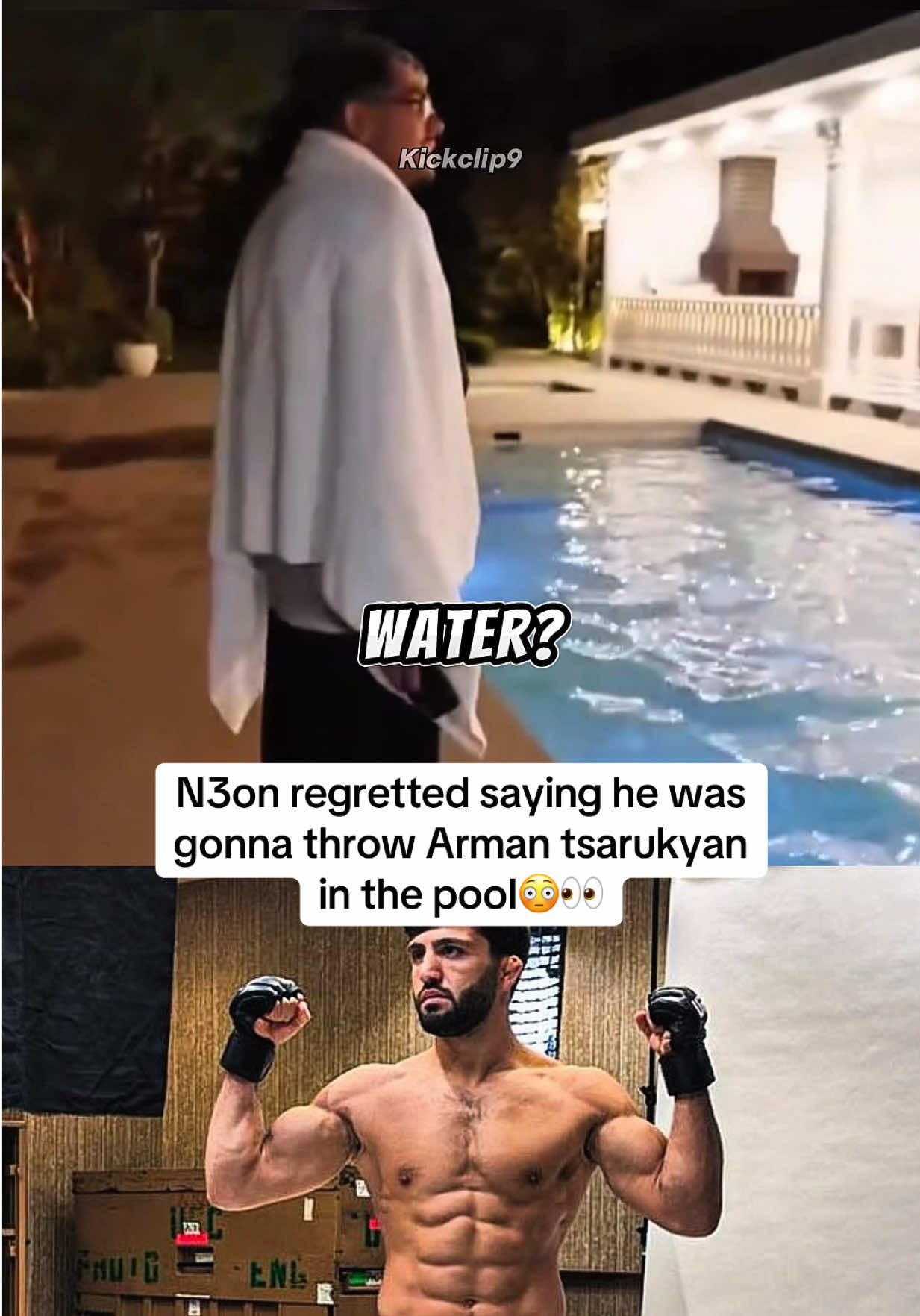 N3on regretted saying he was gonna throw Arman tsarukyan in the pool😳👀 #n3onlive #n3on #armantsarukyan 