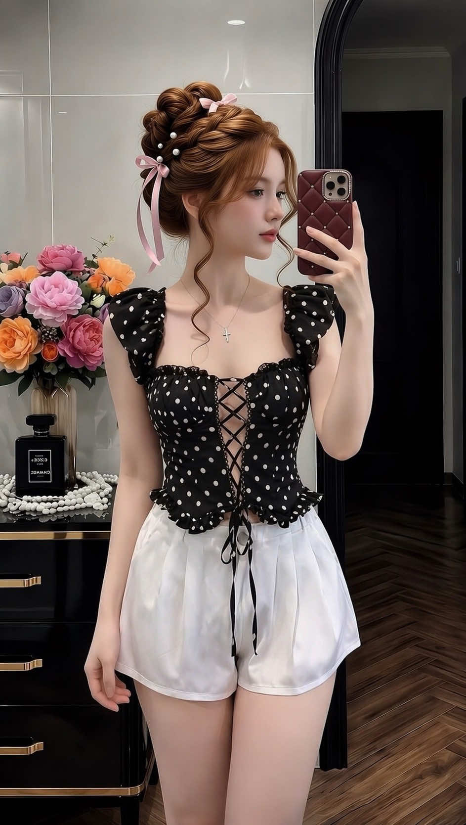Áo trễ vai xẻ ngực đan dây, có mút ngực, lưng chun co giãn, tay bo chun ✨ #aotrevai #corset #thoitrangnu #xuhuong
