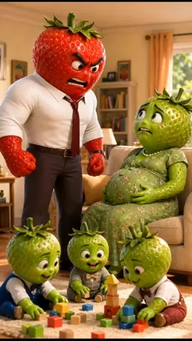 |Red Strawberry, Green strawberry , |  Fruit Cheating Poverty Story.. #aifruit  #fruitstory #fruitdrama  #aistory #aianimation